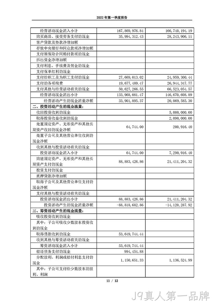 J9真人第一品牌2022年第一季度报告_页面_11