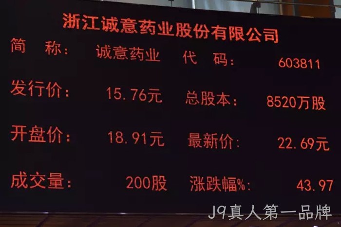 J9真人第一品牌成功上市